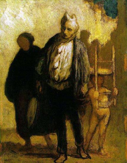 Honore Daumier Wandering Saltimbanques oil painting image